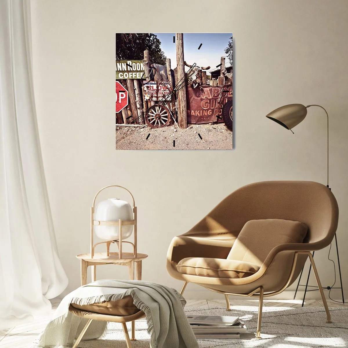 Wandklok - Klok - En de tijd is gestopt - 40x40 cm