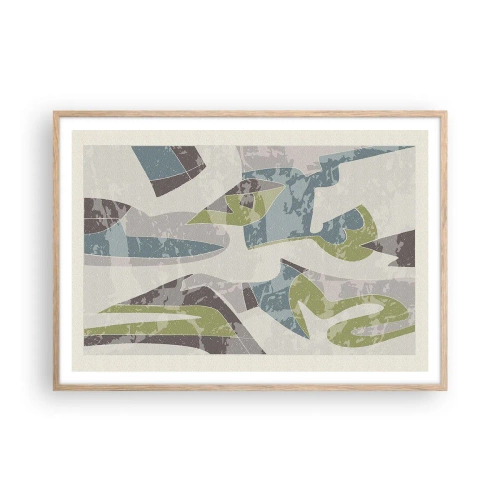 Een poster in een licht eiken lijst - Compositie achter het glas - 100x70 cm