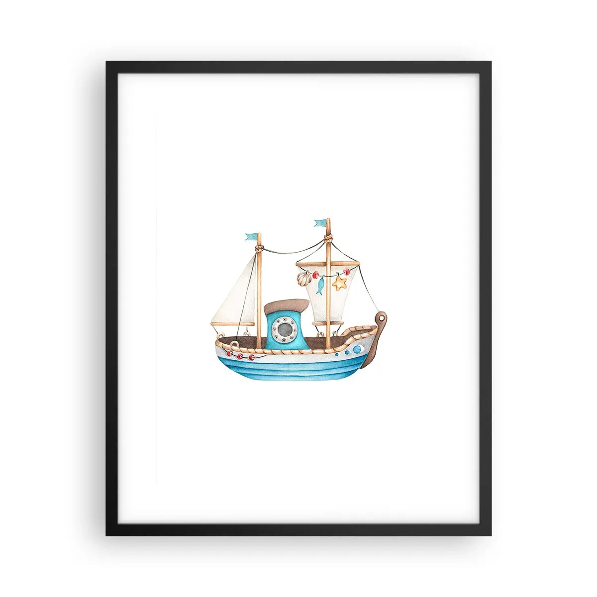 Poster in een zwarte lijst - Ahoi, avontuur! - 40x50 cm