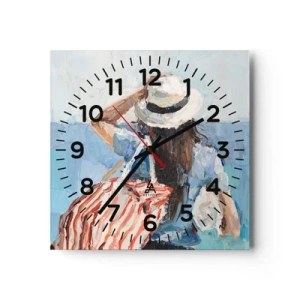Wandklok - Klok - Welkom bij je vakantie - 40x40 cm