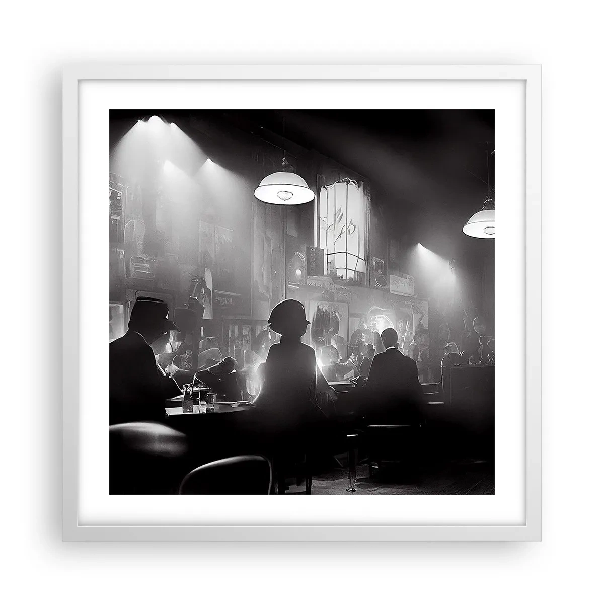 Poster in een witte lijst - In jazz-sfeer - 50x50 cm