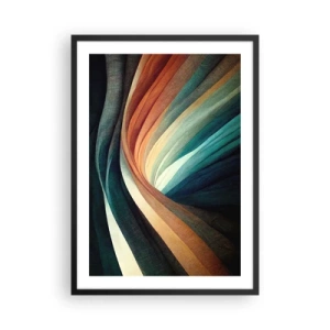 Poster in een zwarte lijst - Abstracte kleurrijke wervelende banden - 50x70cm - Geweven uit kleuren - Moderne wanddecoratie voor woonkamer en slaapkamer ARTTOR
