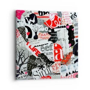 Schilderen op canvas - Hipster-collage - 30x30 cm