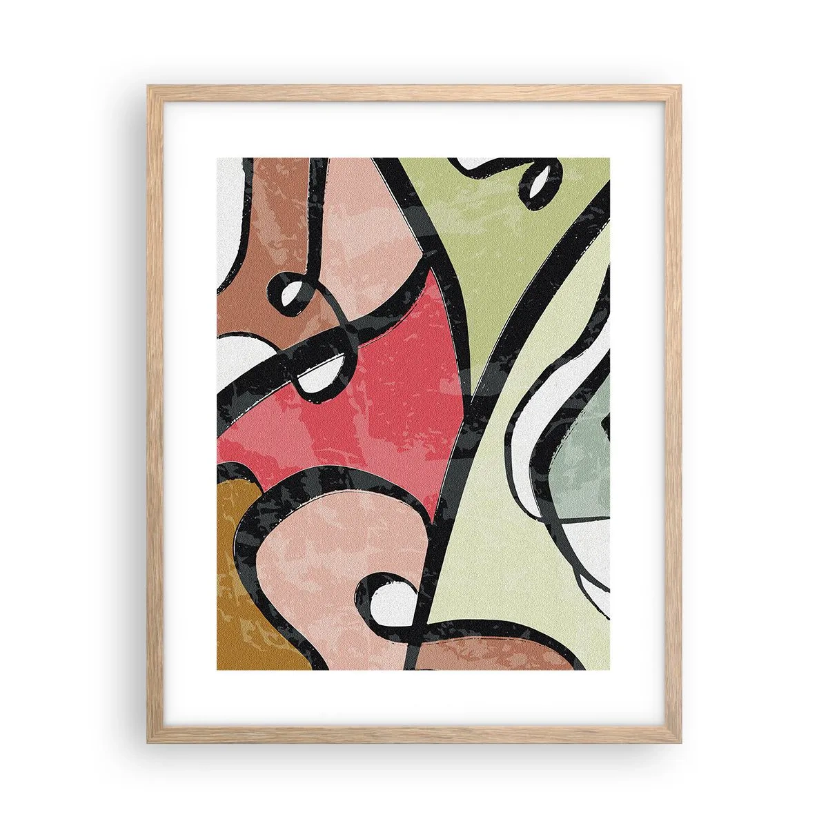 Een poster in een licht eiken lijst - Pirouettes tussen kleuren - 40x50 cm