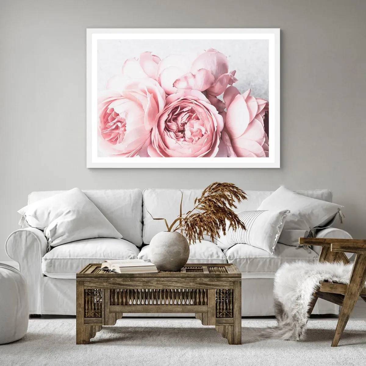 Poster in een witte lijst - Voor romantici - 100x70 cm
