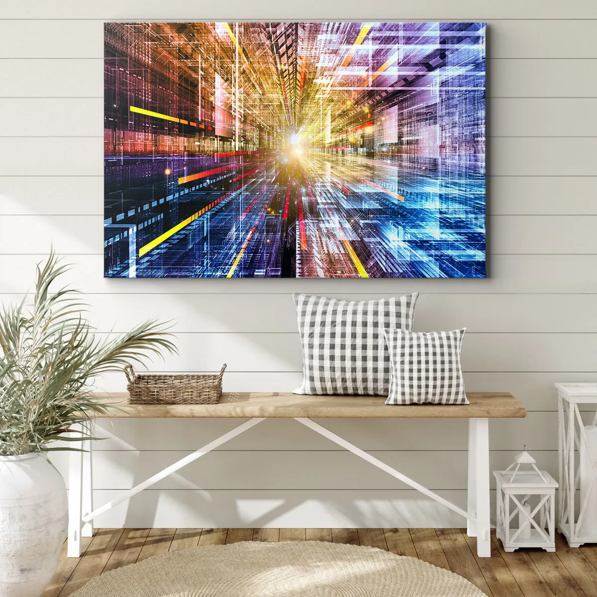 Schilderen op canvas - Lichtgevende gang - 100x70 cm