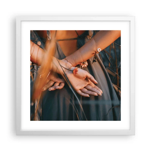 Poster in een witte lijst - Verbonden met de natuur - 40x40 cm