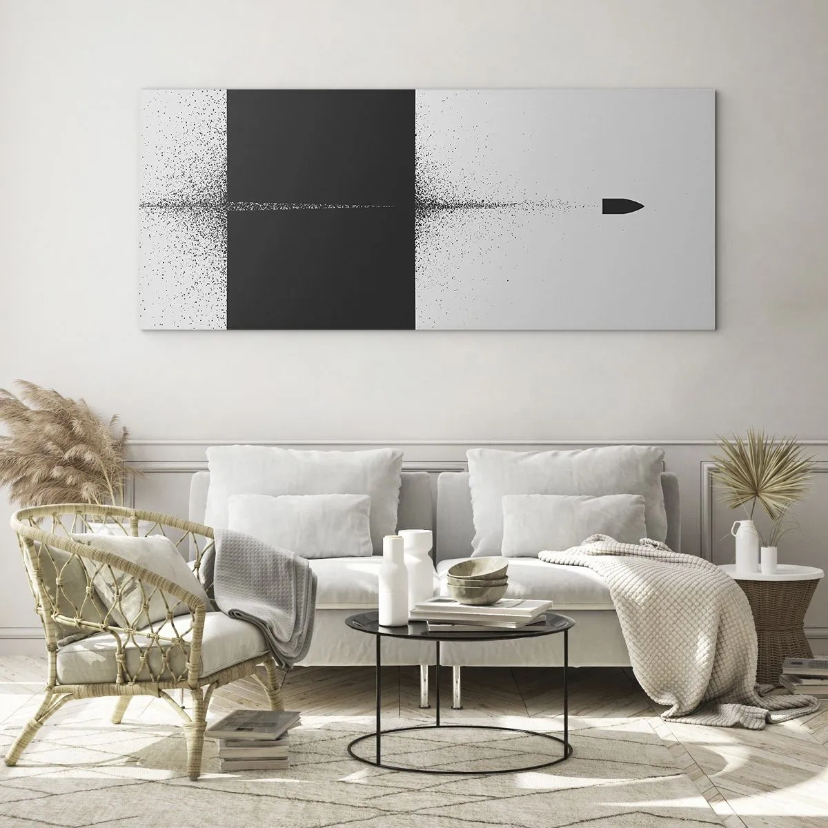 Schilderen op glas - Rechtstreeks naar het doel - 90x30 cm