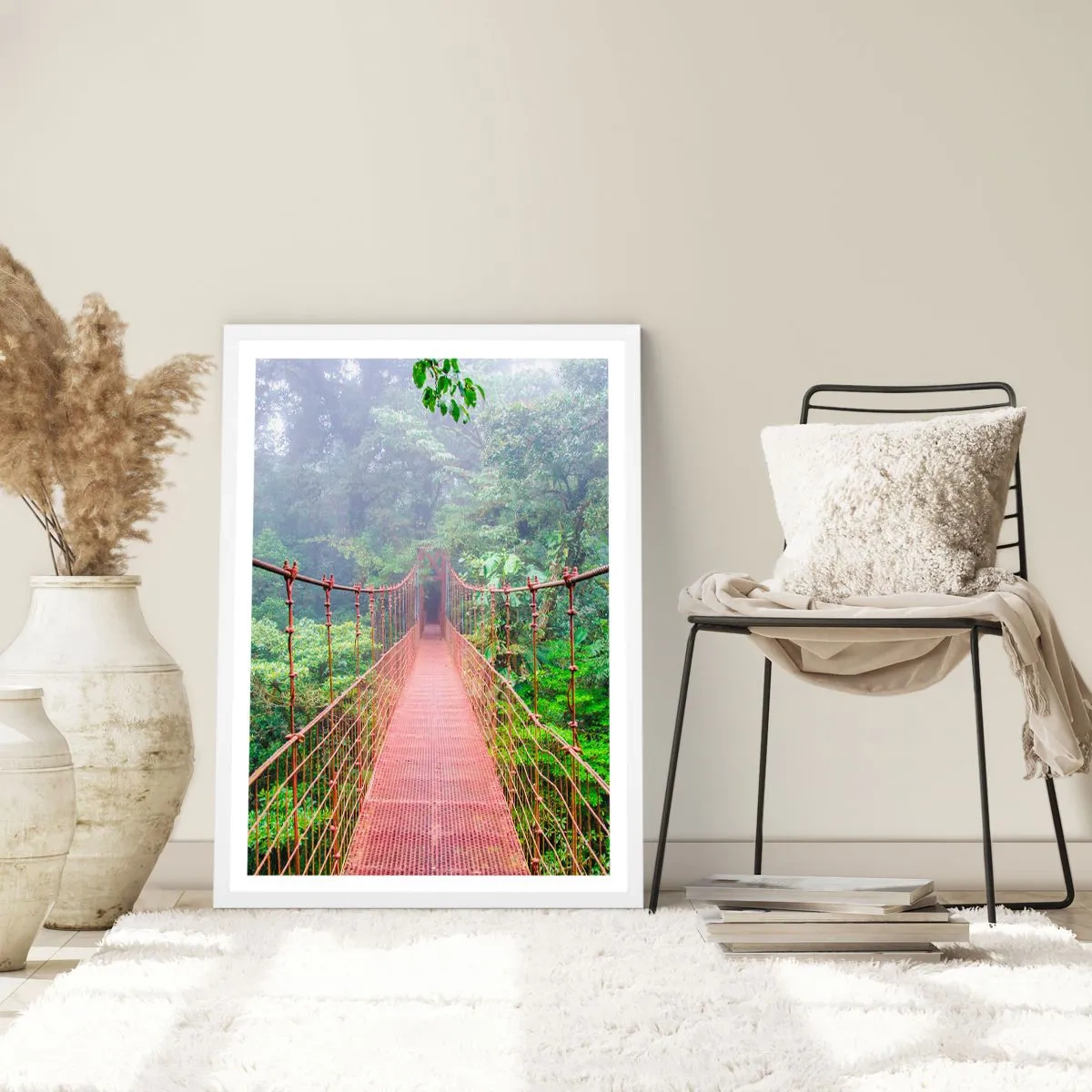 Poster in een witte lijst - Opgehangen over de kronen - 40x50 cm