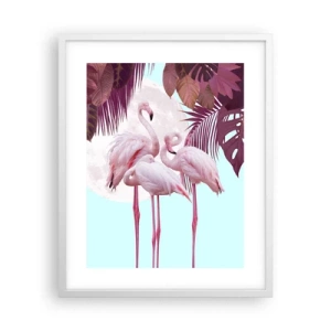 Poster in een witte lijst - Drie vogel genaden - 40x50 cm