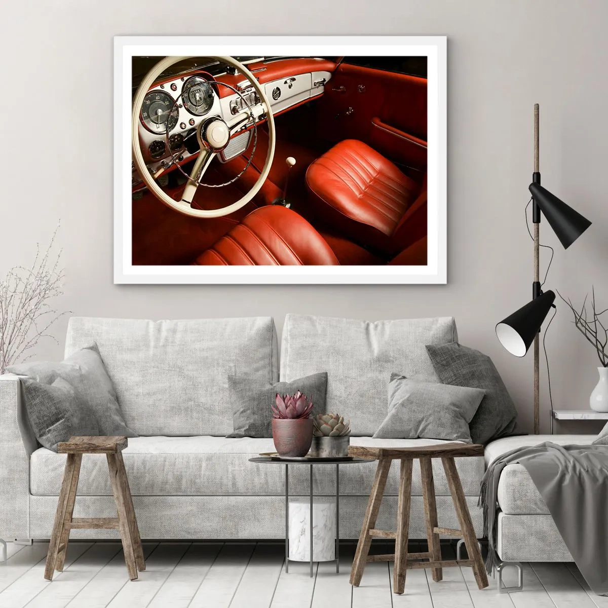 Poster in een witte lijst - Vintage luxe - 91x61 cm