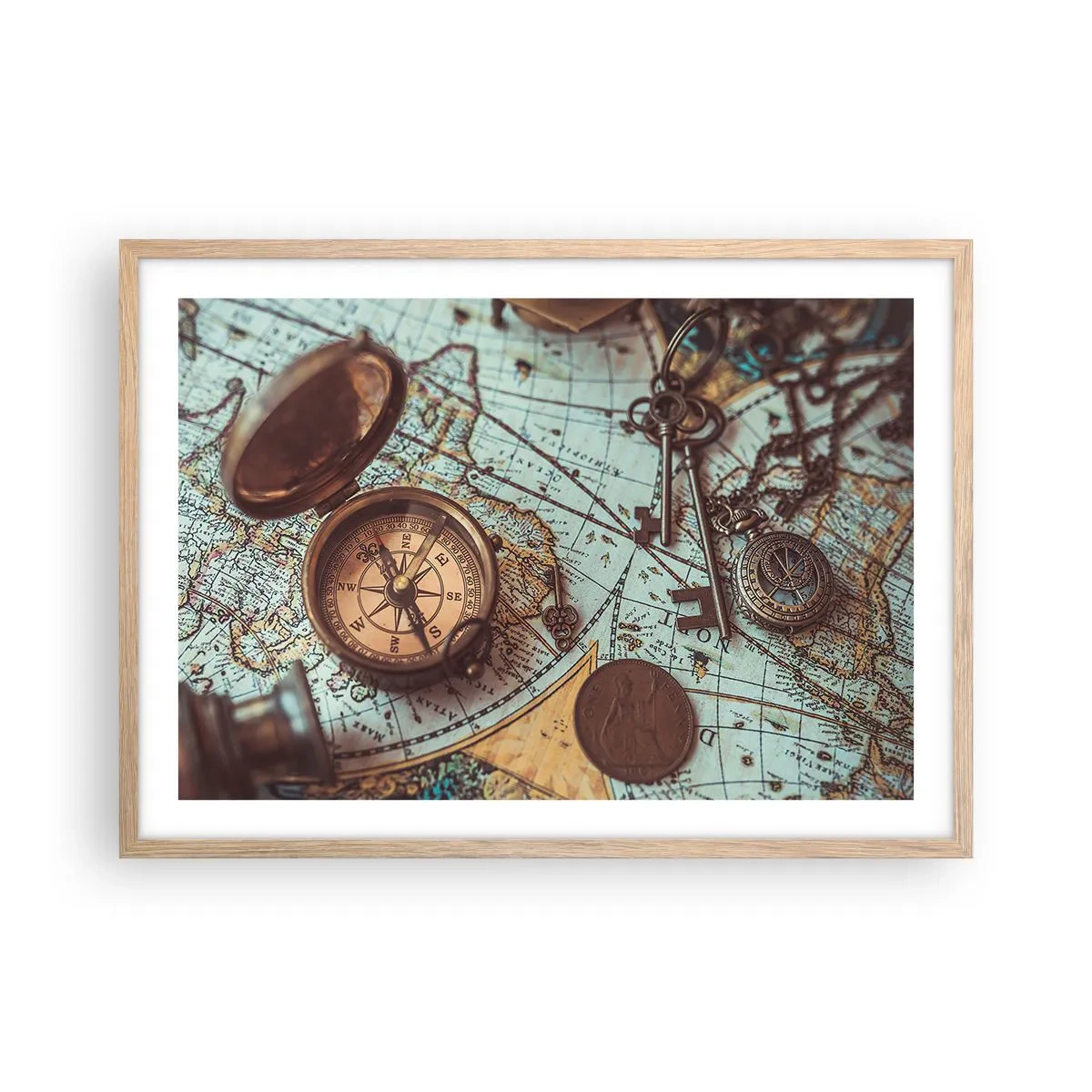 Een poster in een licht eiken lijst - Voor de avonturier - 70x50 cm