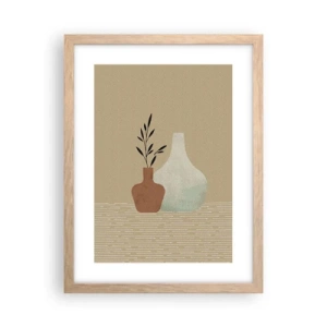 Een poster in een licht eiken lijst - De vaas en zijn idee - 30x40 cm