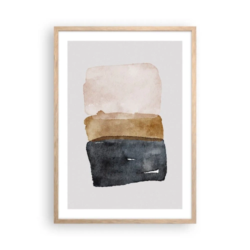 Een poster in een licht eiken lijst - De samenstelling van de kleuren van de aarde - 50x70 cm