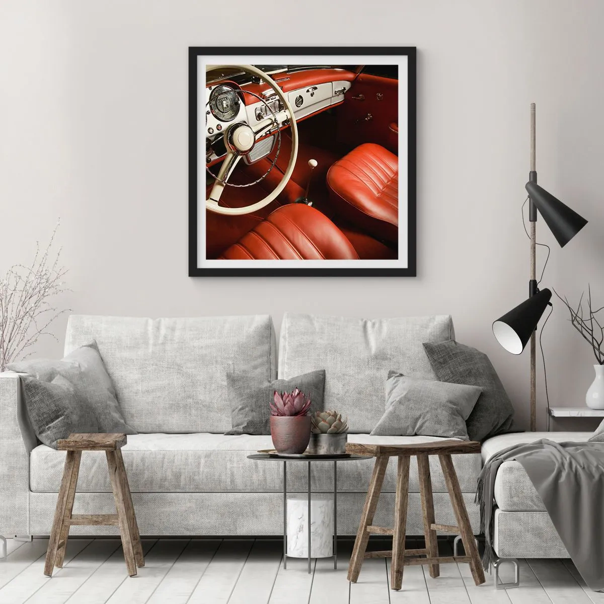 Poster in een zwarte lijst - Vintage luxe - 30x30 cm