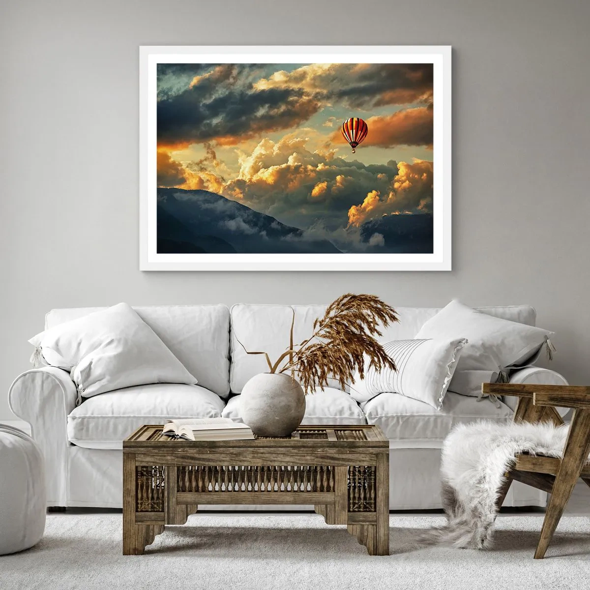 Poster in een witte lijst - Ik vlieg omdat ik dat wil - 60x60 cm