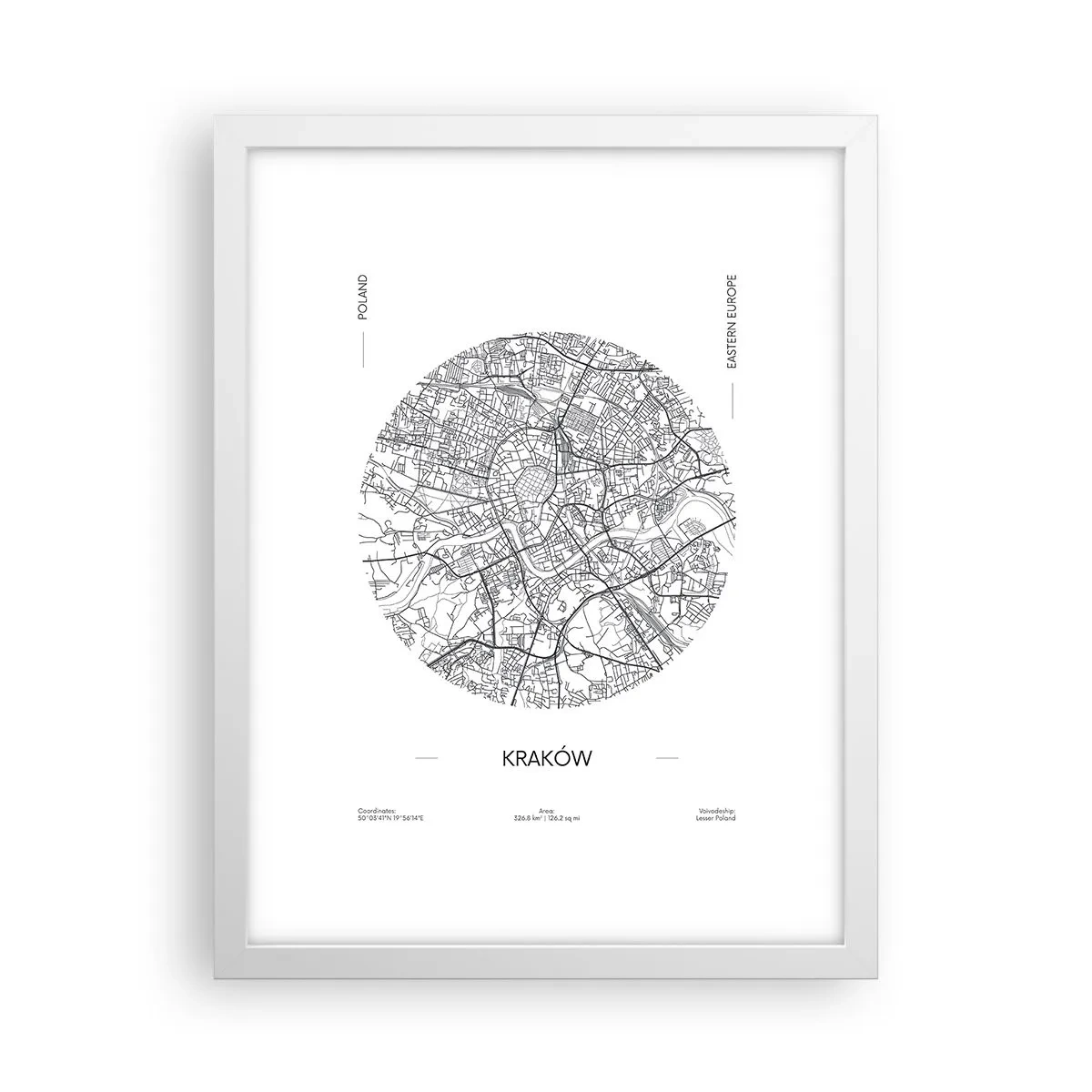 Poster in een witte lijst - Anatomie van Krakau - 30x40 cm