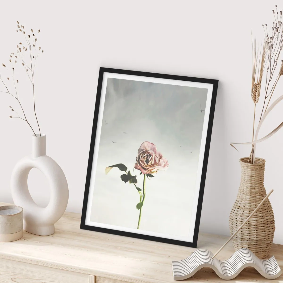 Poster in een zwarte lijst - Begroeting van de lente - 61x91 cm
