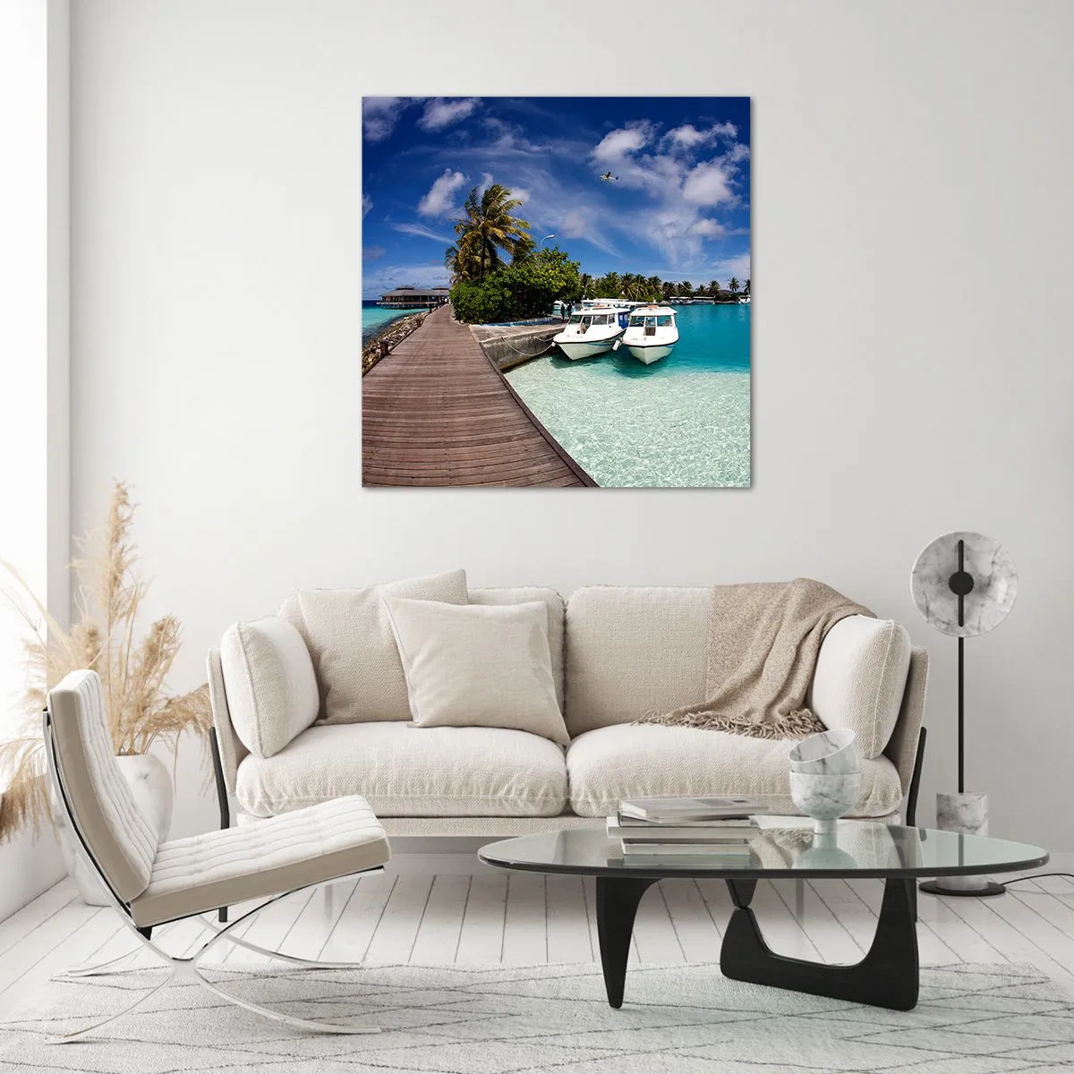 Schilderen op glas - Toch bestaat het paradijs - 50x50 cm
