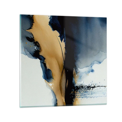 Schilderen op glas - Achter het gordijn - 40x40 cm