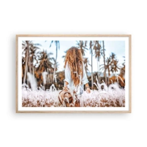 Een poster in een licht eiken lijst - Geboren uit graspluis - 91x61 cm