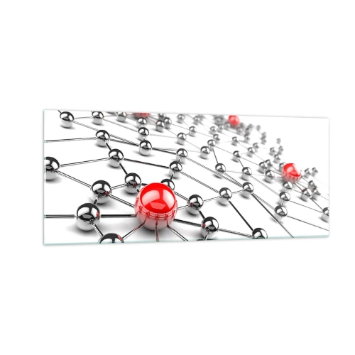 Schilderen op glas - Zilverachtig web - 100x40 cm