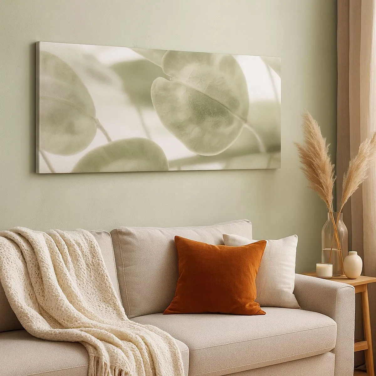 Schilderen op canvas - In het begin waren er bladeren... - 100x40 cm