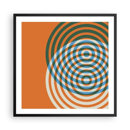 Poster in een zwarte lijst - Abstracte circulaire variatie - 60x60 cm