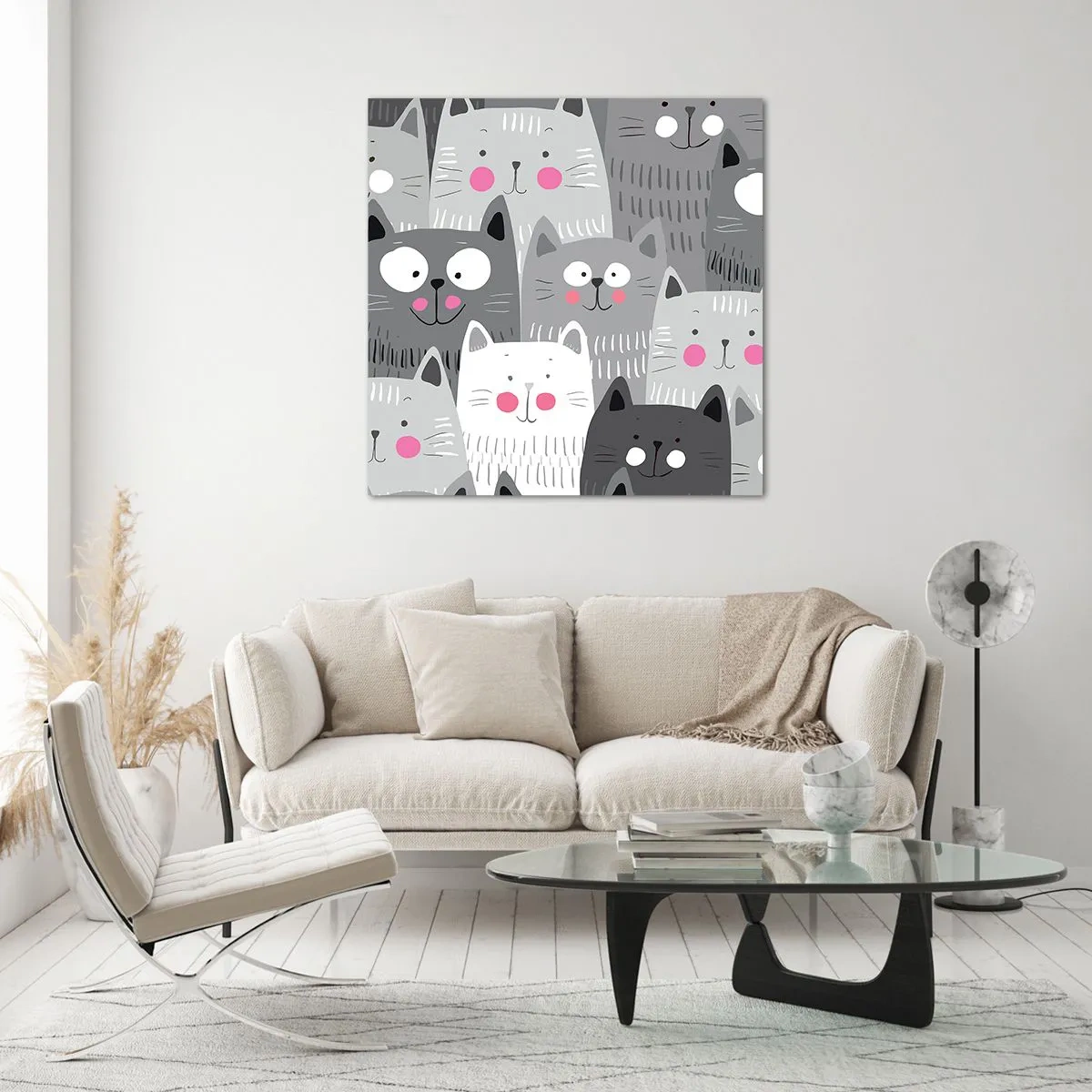 Schilderen op glas - De wereld van de kat - 40x40 cm