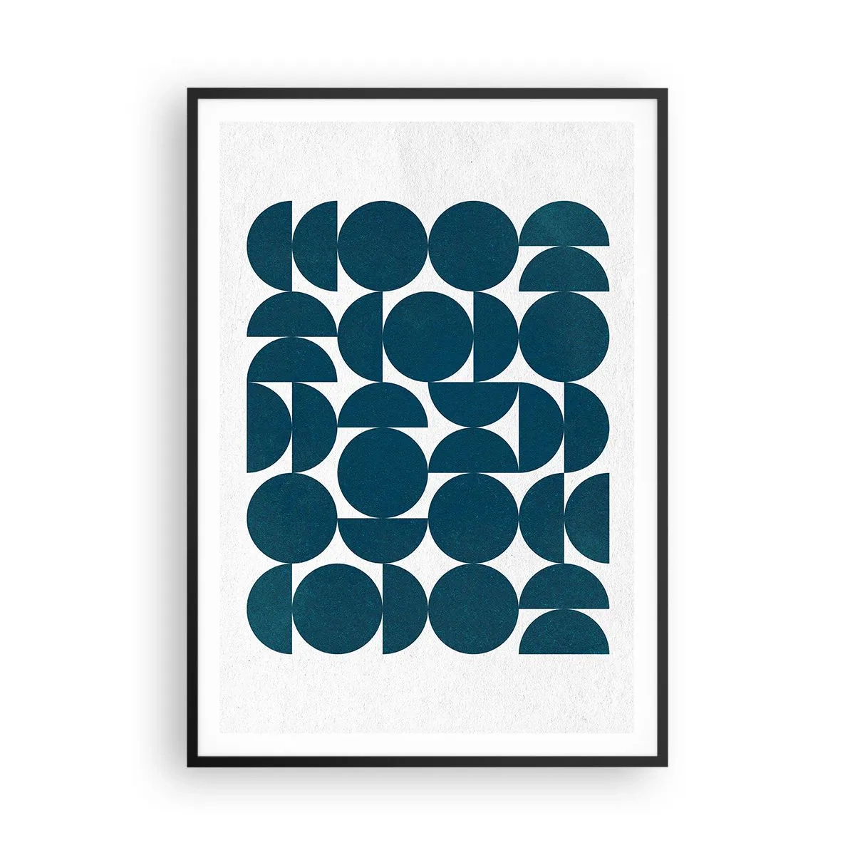 Poster in een zwarte lijst - Cirkels en halfcirkels - 70x100 cm