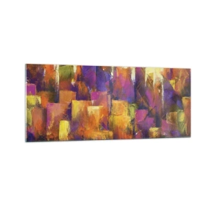 Schilderen op glas - Metropolitan compositie - 100x40 cm