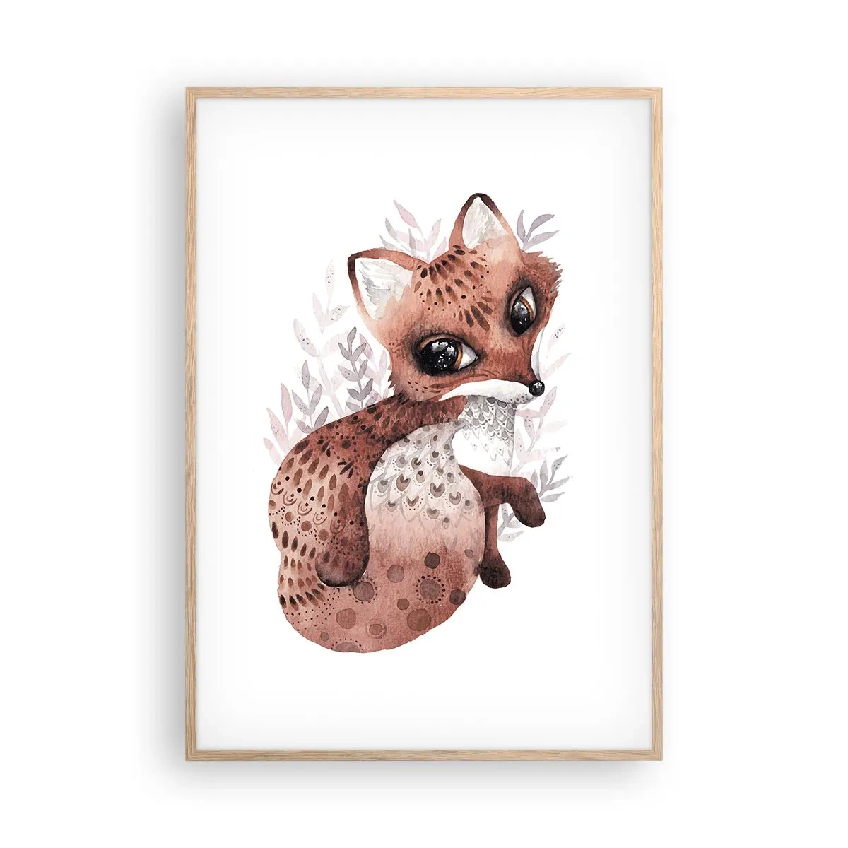 Een poster in een licht eiken lijst - Houd er gewoon van - 70x100 cm