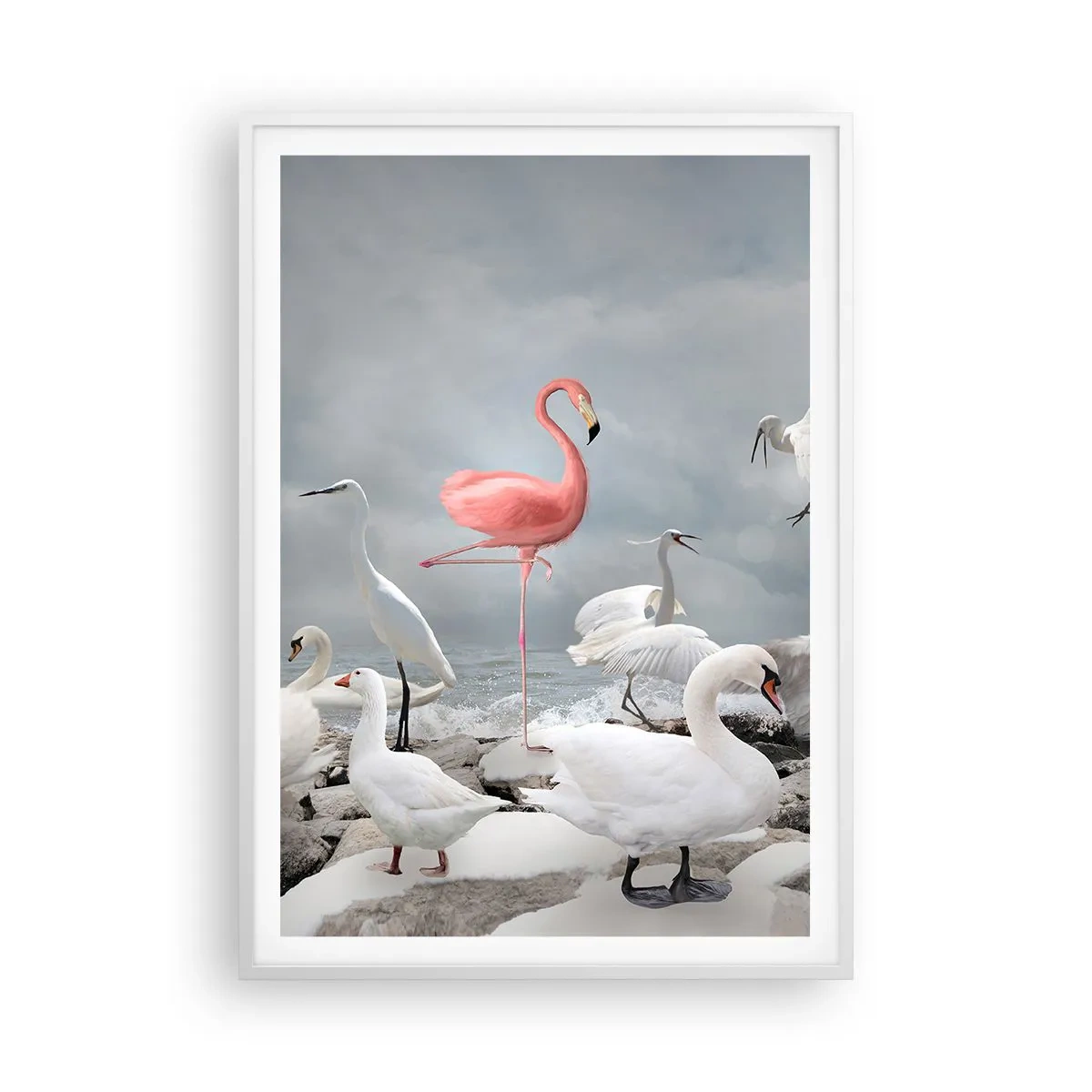 Poster in een witte lijst - Hoe ben ik hier terecht gekomen? - 70x100 cm