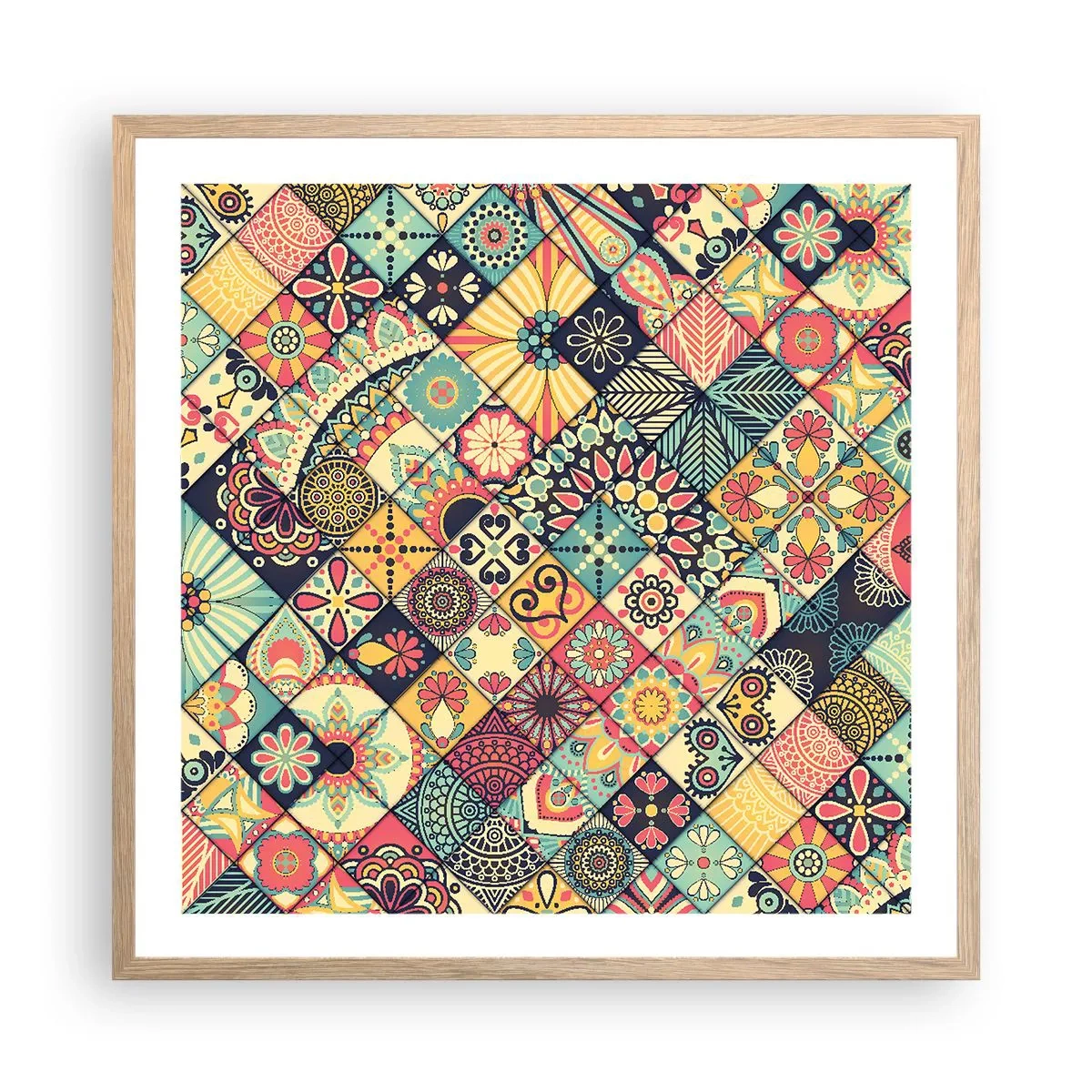 Een poster in een licht eiken lijst - Marokkaanse sfeer - 60x60 cm
