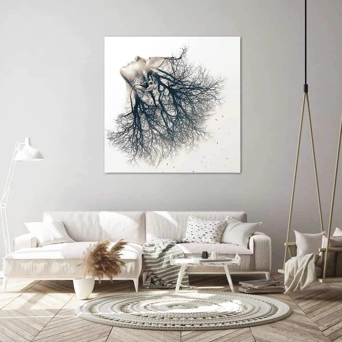 Schilderen op canvas - Luisteren naar het gefluister van bomen - 50x50 cm