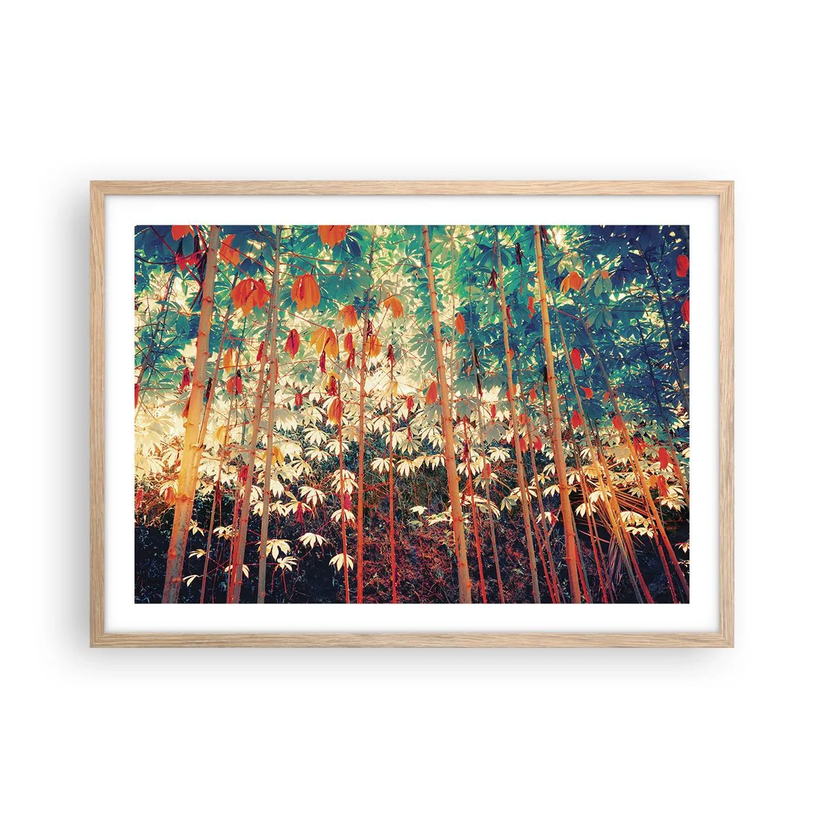 Een poster in een licht eiken lijst - Het geheime leven van de bladeren - 70x50 cm