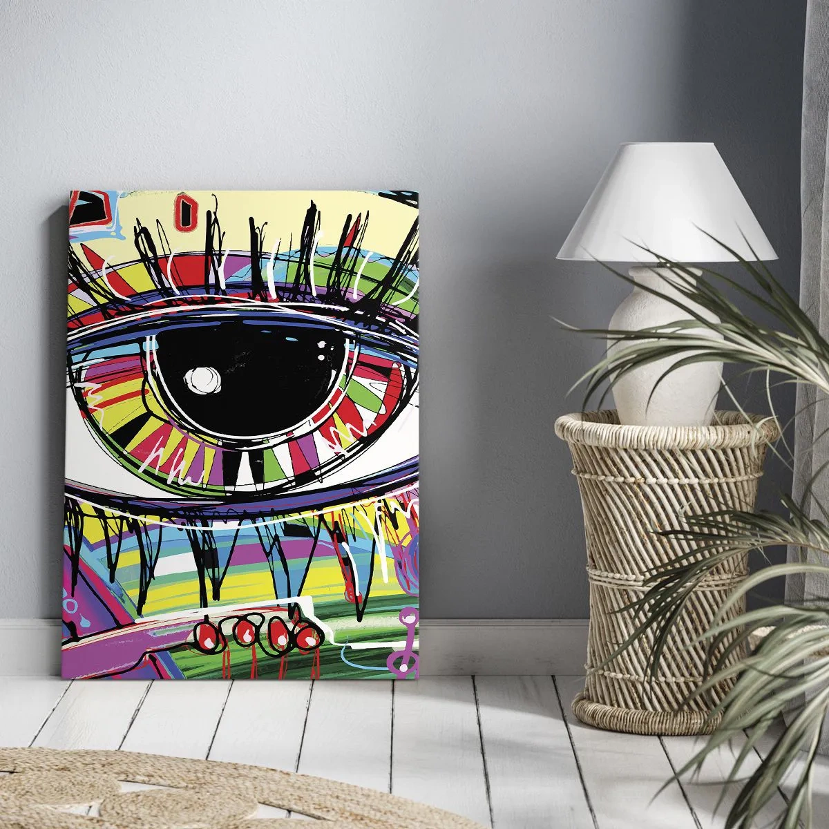Schilderen op canvas - Kleurrijk oog - kleurrijke ziel - 50x70 cm