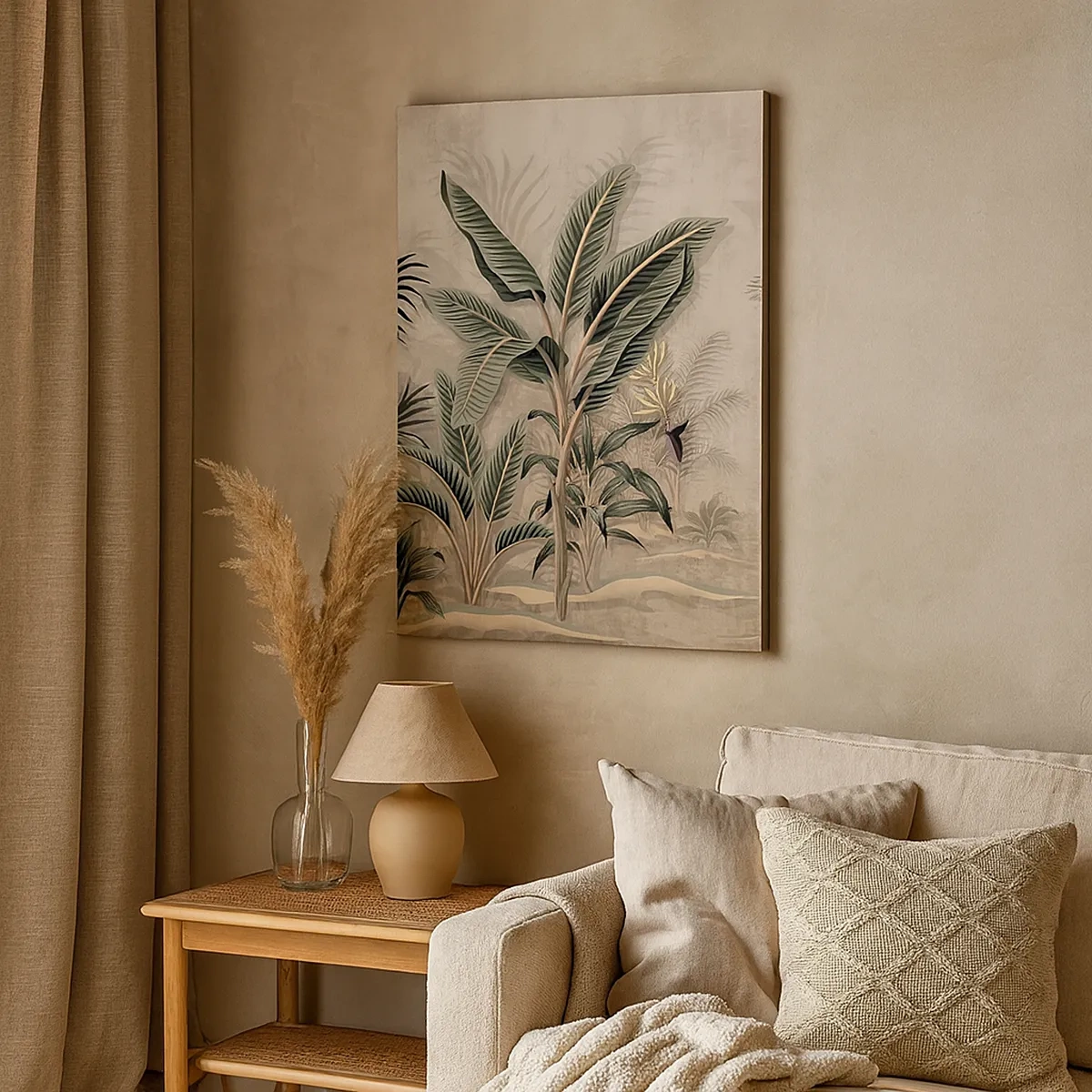 Schilderen op canvas - Een gravure in koloniale stijl - 50x70 cm