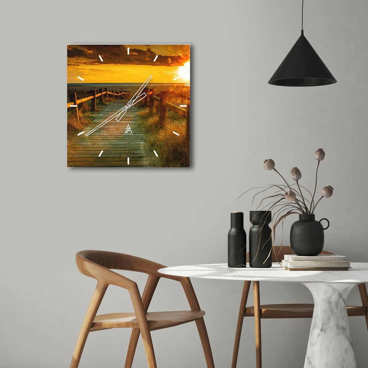 Wandklok - Klok - Badend in oud goud - 40x40 cm