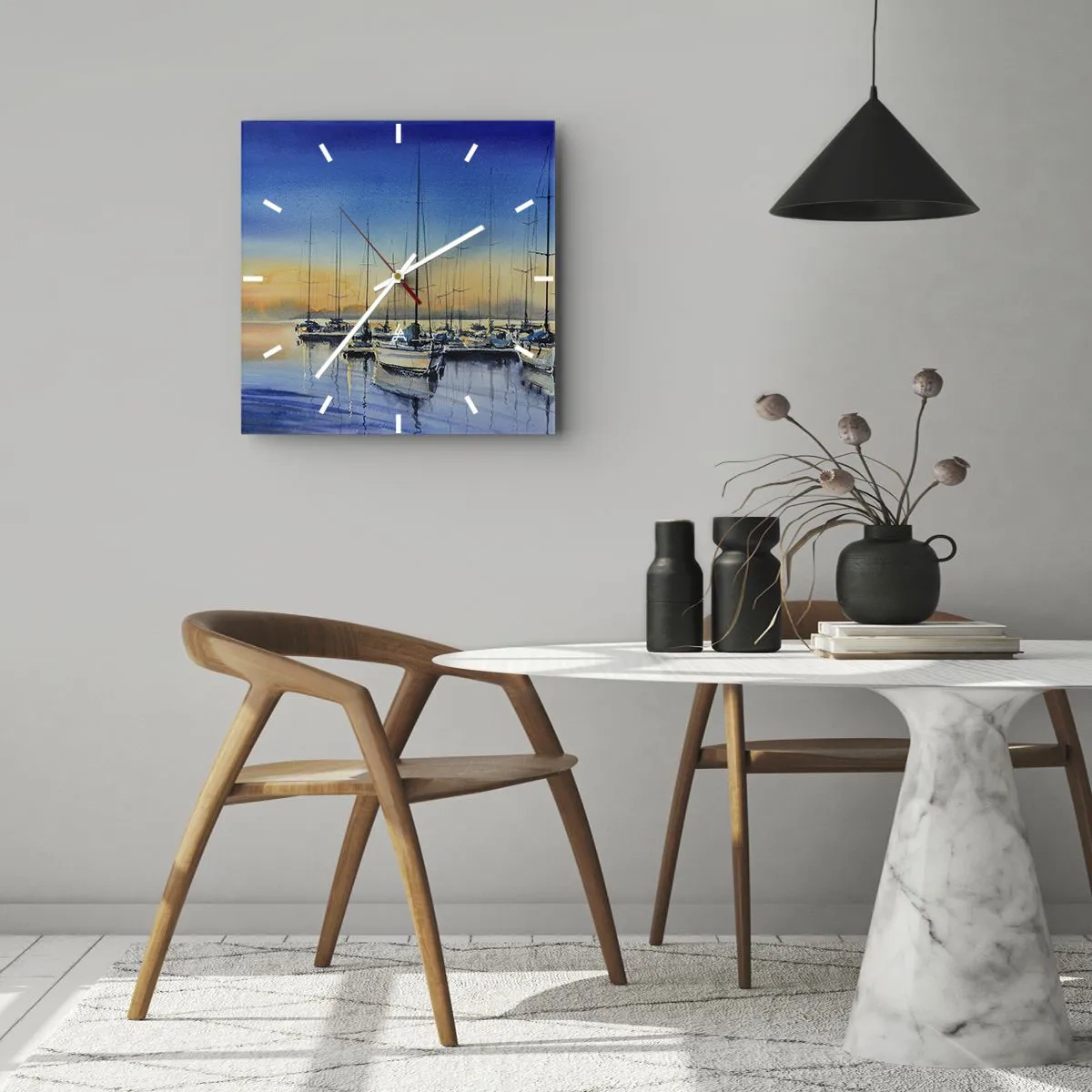 Wandklok - Klok - Einde van een goede dag - 40x40 cm