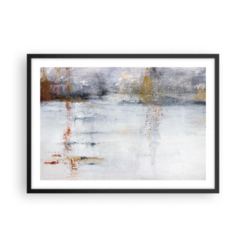 Poster in een zwarte lijst - Achter de luchtgordijn - 70x50 cm