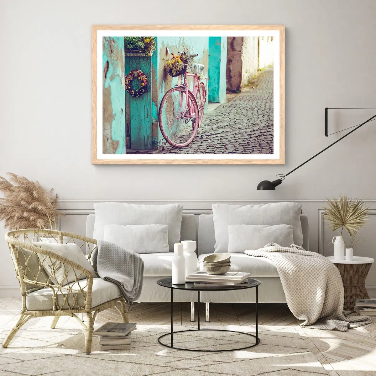 Een poster in een licht eiken lijst - Ben zo terug - 70x50 cm