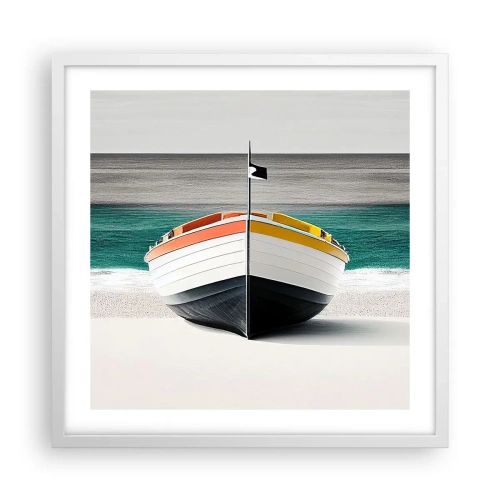 Poster in een witte lijst - Op zijn plaats - 50x50 cm