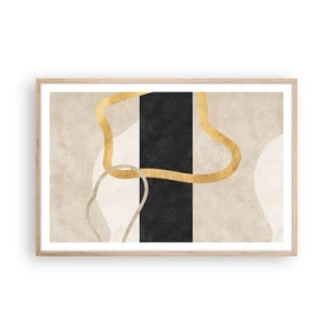 Een poster in een licht eiken lijst - Verwarde vormen - 91x61 cm