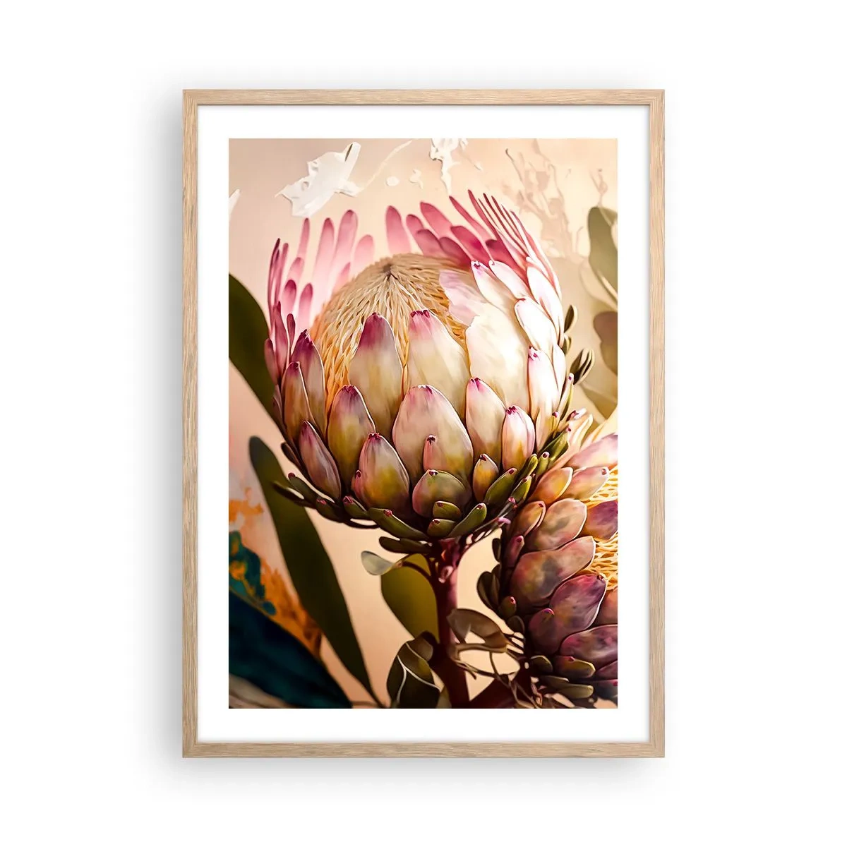Een poster in een licht eiken lijst - Teeder omarmd - 50x70 cm
