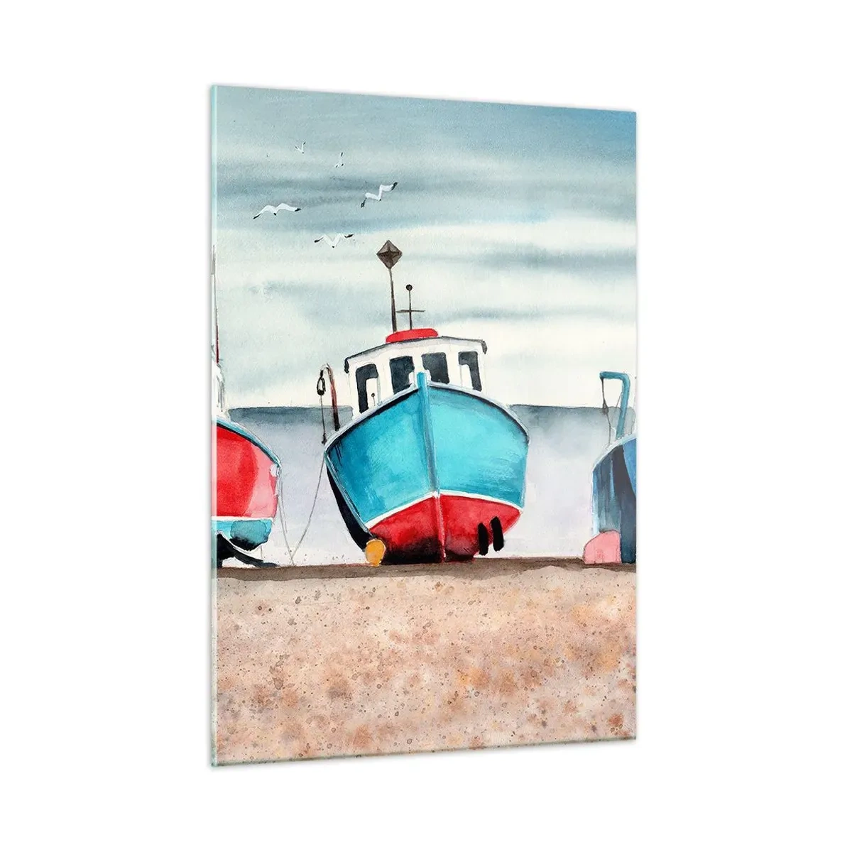 Schilderen op glas - Klaar om te vissen - 50x70 cm