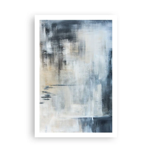 Poster - Achter het blauwe gordijn - 61x91 cm