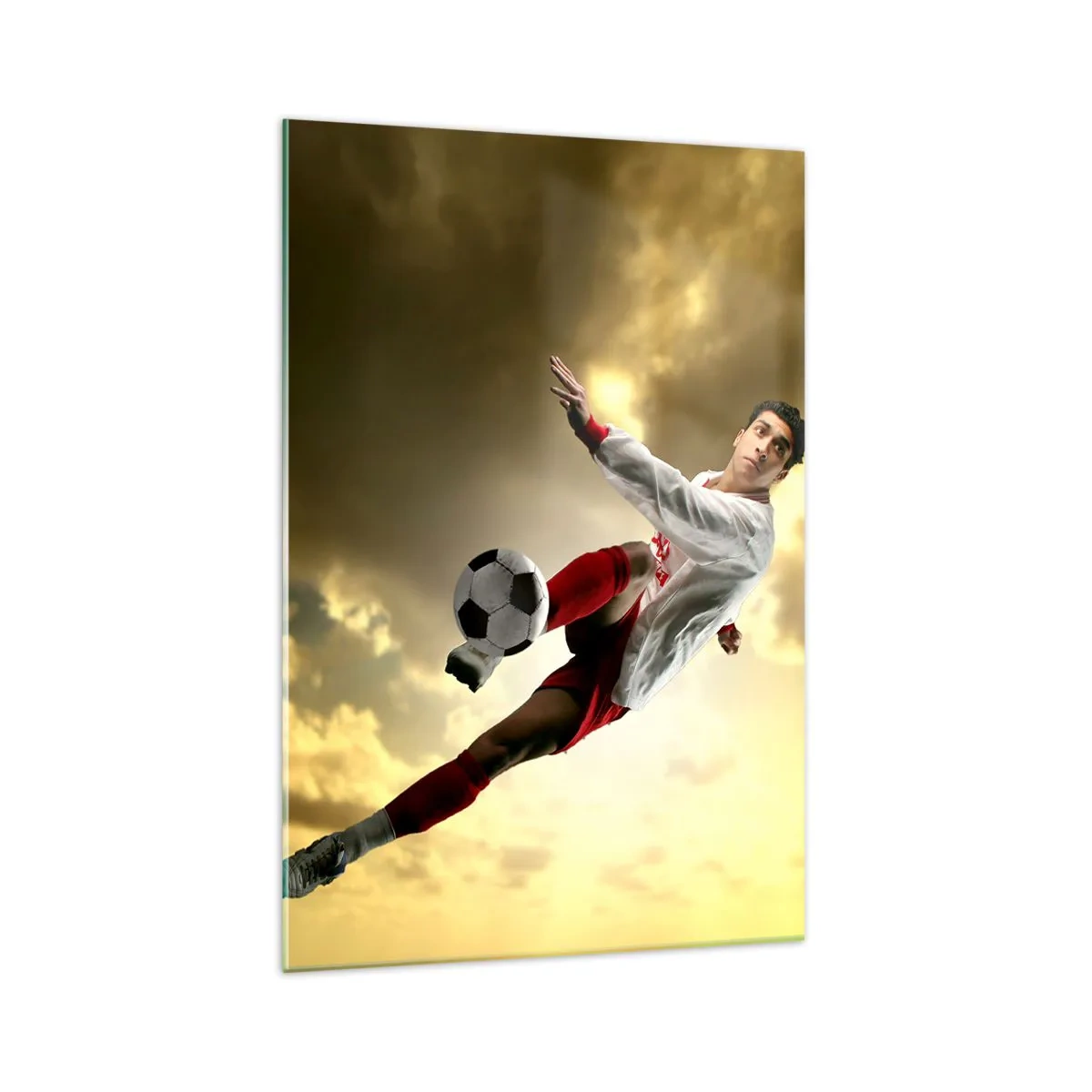 Schilderen op glas - Voetbal hemel - 70x100 cm