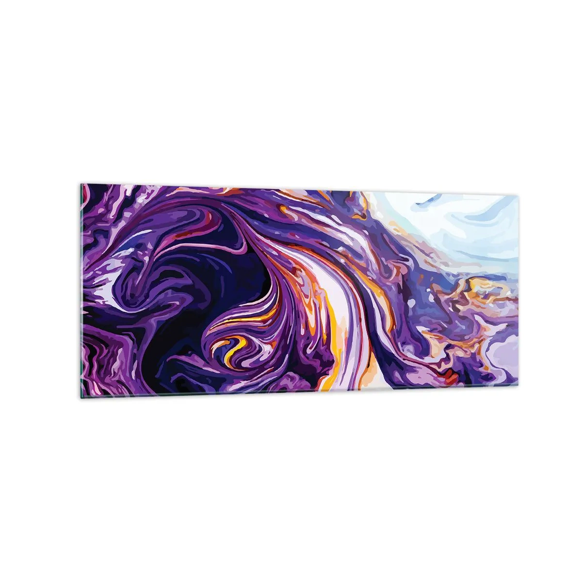 Schilderen op glas - De vouw is paars geworden - 120x50 cm