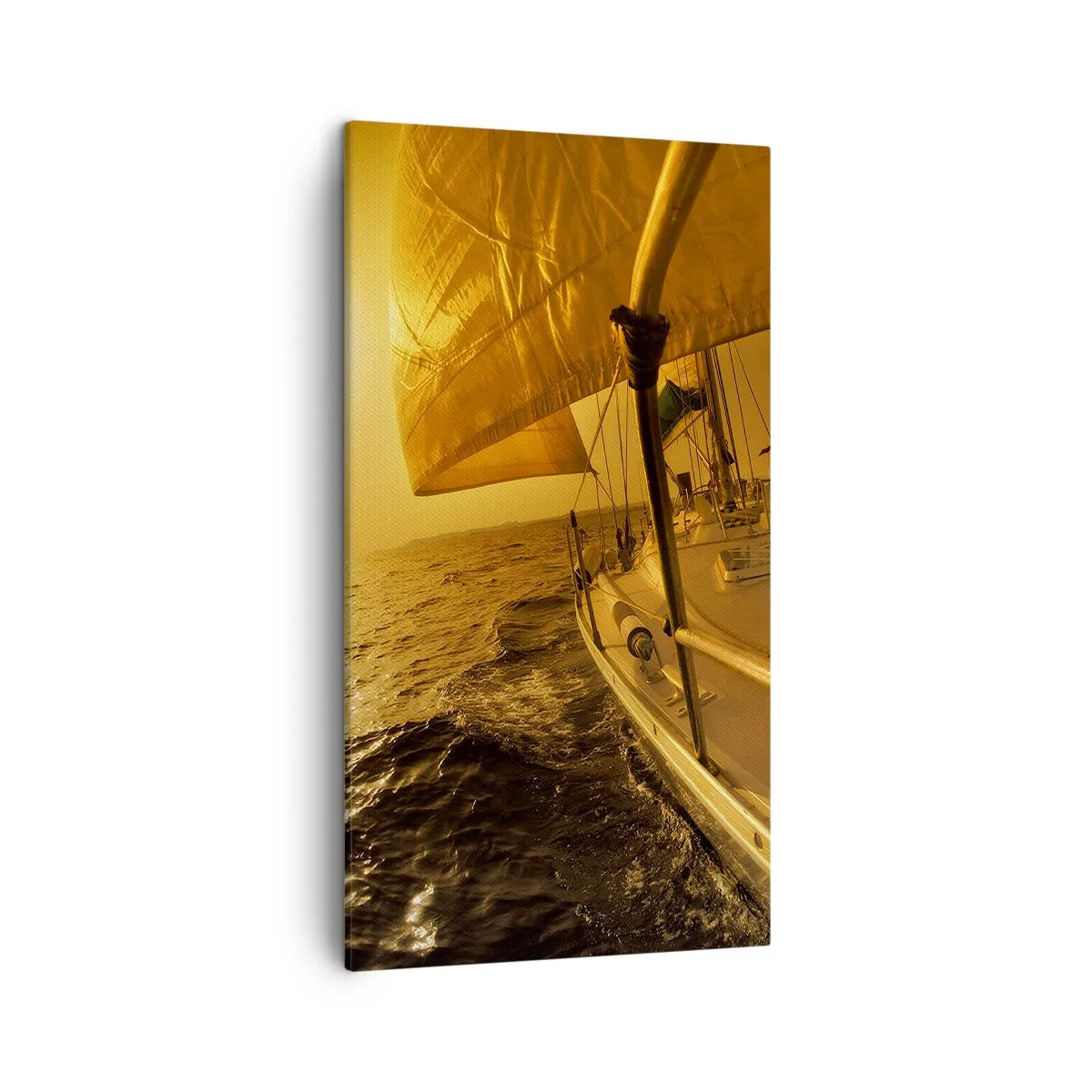 Schilderen op canvas - Een gouden avond na een kleurrijke dag - 45x80 cm